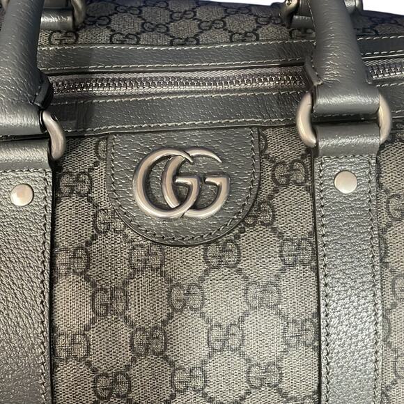Gucci Ophidia Duffle Bag GG Supreme / Grey Coated Canvas Large with COA - Picture 3 of 15